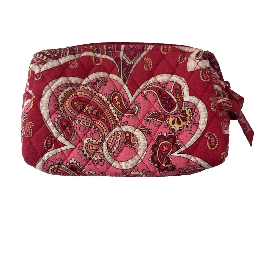 Vera Bradley Makeup Pouch Red Paisley Zipper